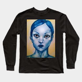 Blue Anthracite (Girl Portrait) Long Sleeve T-Shirt